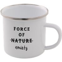 Force Of Nature. Anxiety Enamel Mug – White
Force Of Nature. Anxiety Enamel Mug – White