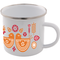 Scandi Bird Print Enamel Mug – White
Scandi Bird Print Enamel Mug – White