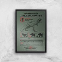 Jurassic World How To Survive A T-Rex Encounter Giclee Art Print - A4 - Black Frame, Multi
Jurassic World How To Survive A T-Rex Encounter Giclee Art Print - A4 - Black Frame, Multi