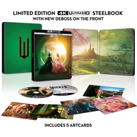 Wicked 4K UHD & Blu-Ray Steelbook & Artcards
Wicked 4K UHD & Blu-Ray Steelbook & Artcards