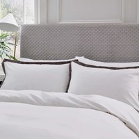 Product photograph of Bedeck Of Belfast Fine Linens Olenna Super Kingsize Duvet Cover Set Charcoal White from Bedeck Home