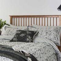 Product photograph of Burleigh X Bedeck Of Belfast Regal Peacock Super Kingsize Duvet Cover Set Charcoal White from Bedeck Home