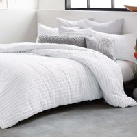 Product photograph of Dkny Clipped Squared Super Kingsize Duvet Cover White from Bedeck Home