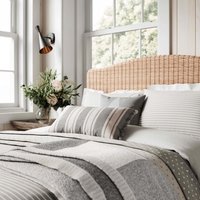 Product photograph of Helena Springfield Breton Stripe Kingsize Duvet Cover Set Grey from Bedeck Home
