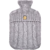 Product photograph of Murmur Cable Knit Hot Water Bottle Cover Cloud Grey from Bedeck Home