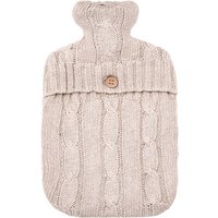 Product photograph of Murmur Cable Knit Hot Water Bottle Cover Linen from Bedeck Home