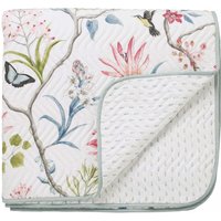 Product photograph of Sanderson Clementine Quilted Throw Duck Egg from Bedeck Home