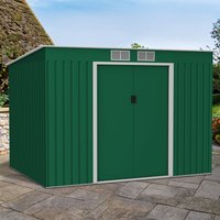 Product photograph of 9 X 6 Lotus Hestia Pent Metal Shed With Foundation Kit 2 61m X 1 81m from Buy Sheds Direct