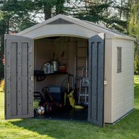 Product photograph of 8 X 8 Keter Factor Plastic Garden Shed 2 57m X 2 55m from Buy Sheds Direct