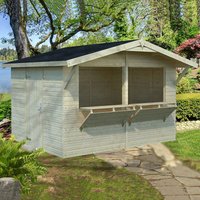 Product photograph of 10 5 X 8 5 Palmako Stella 16mm Premium Extra Large Wooden Garden Bar 3 2m X 2 6m from Buy Sheds Direct