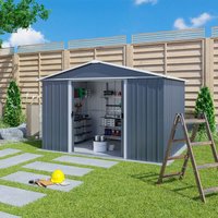 Product photograph of 10 X 8 Yardmaster Castleton Anthracite Metal Shed 3 03m X 2 37m from Buy Sheds Direct
