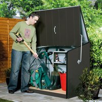 Product photograph of 4 5 X 2 9 Trimetals Stowaway Metal Garden Storage Shed - Anthracite 1 37m X 0 88m from Buy Sheds Direct