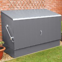 Product photograph of 6 4 X 2 9 Trimetals Metal Bike Shed - Anthracite 1 95m X 0 88m from Buy Sheds Direct