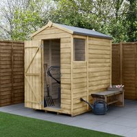 Product photograph of 6 X 4 Forest 4life 25yr Guarantee Overlap Pressure Treated Apex Wooden Shed 1 88m X 1 34m from Buy Sheds Direct