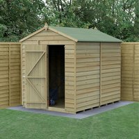 Product photograph of 8 X 6 Forest 4life 25yr Guarantee Overlap Pressure Treated Windowless Apex Wooden Shed 2 42m X 1 99m from Buy Sheds Direct