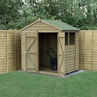Product photograph of 7 X 5 Forest 4life 25yr Guarantee Overlap Pressure Treated Double Door Apex Wooden Shed 2 28m X 1 53m from Buy Sheds Direct