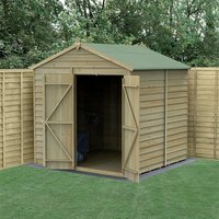 Product photograph of 7 X 7 Forest 4life 25yr Guarantee Overlap Pressure Treated Windowless Double Door Apex Wooden Shed 2 28m X 2 12m from Buy Sheds Direct