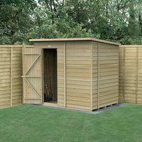 Product photograph of 7 X 5 Forest 4life 25yr Guarantee Overlap Pressure Treated Windowless Pent Wooden Shed 2 26m X 1 7m from Buy Sheds Direct