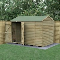 Product photograph of 10 X 6 Forest 4life 25yr Guarantee Overlap Pressure Treated Windowless Double Door Reverse Apex Wooden Shed 3 01m X 1 99m from Buy Sheds Direct