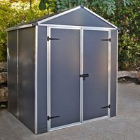 Product photograph of 6 X 5 Palram Canopia Rubicon Multi-wall Premium Dark Grey Plastic Shed 1 85m X 1 53m Includes Free Shelf from Buy Sheds Direct