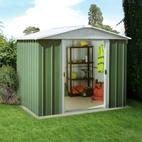 Product photograph of 8 X 9 Yardmaster Green Metal Shed 2 42m X 2 80m from Buy Sheds Direct