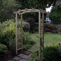 Product photograph of Forest Classic Dome Top Wooden Garden Pergola Arch 4 5 X 2 4 from Buy Sheds Direct