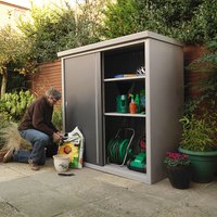 Product photograph of 5 8 X 3 2 Trimetals Guardian D63 Metal Storage Shed 1 76m X 0 98m from Buy Sheds Direct