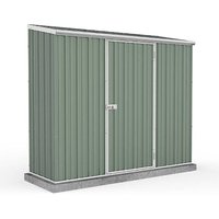 Product photograph of 7 5 X 2 7 Absco Space Saver Pent Metal Shed - Pale Eucalyptus 2 26m X 0 79m from Buy Sheds Direct