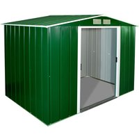 Product photograph of 8 X 6 Sapphire Apex Green Metal Shed 2 62m X 1 82m from Buy Sheds Direct