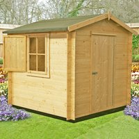 Product photograph of Shire Camelot 2 4m X 2 4m Log Cabin Summerhouse 19mm from Buy Sheds Direct