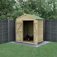 Product photograph of 6 X 4 Forest Beckwood 25yr Guarantee Shiplap Pressure Treated Windowless Double Door Apex Wooden Shed 1 88m X 1 34m from Buy Sheds Direct