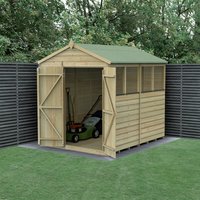 Product photograph of 8 X 6 Forest Beckwood 25yr Guarantee Shiplap Pressure Treated Double Door Apex Wooden Shed - 4 Windows 2 42m X 1 99m from Buy Sheds Direct