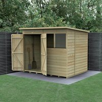 Product photograph of 8 X 6 Forest Beckwood 25yr Guarantee Shiplap Pressure Treated Double Door Pent Wooden Shed 2 52m X 2 05m from Buy Sheds Direct