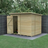 Product photograph of 8 X 6 Forest Beckwood 25yr Guarantee Shiplap Pressure Treated Windowless Pent Wooden Shed 2 52m X 2 05m from Buy Sheds Direct