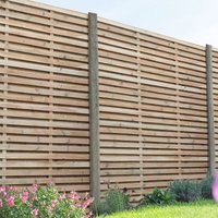 Product photograph of Forest 6 X 6 Pressure Treated Contemporary Double Slatted Fence Panel 1 8m X 1 8m from Buy Sheds Direct