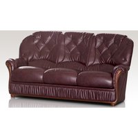 Product photograph of Alabama Handmade 3 Seater Sofa Settee Genuine Italian Burgundy Real Leather from Chesterfield Sofas