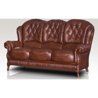 Product photograph of Arizona Handmade 3 Seater Sofa Genuine Italian Tabak Brown Real Leather from Chesterfield Sofas