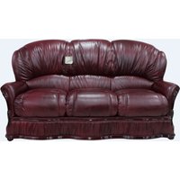 Product photograph of Bologna Handmade 3 Seater Sofa Genuine Italian Burgandy Real Leather from Chesterfield Sofas