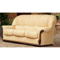 Product photograph of Bony Handmade 3 Seater Sofa Settee Italian Perla Cream Real Leather from Chesterfield Sofas