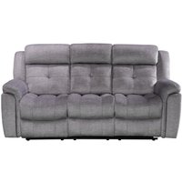 Product photograph of Bowery Handmade 3 Seater Reclining Sofa Silver Real Fabric In Stock from Chesterfield Sofas