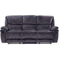 Product photograph of Brooklyn Genuine 3 Seater Reclining Sofa Charcoal Grey Real Fabric In Stock from Chesterfield Sofas