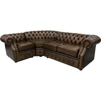 Product photograph of Chesterfield 2 Seater Corner 1 Seater Antique Gold Leather Corner Sofa In Richmond Style from Chesterfield Sofas