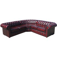 Product photograph of Chesterfield 2 Seater Corner 2 Seater Antique Oxblood Real Leather Corner Sofa In Classic Style from Chesterfield Sofas