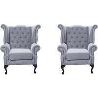 Product photograph of Chesterfield 2 X Chairs Verity Plain Steel Fabric Chairs Offer In Queen Anne Style from Chesterfield Sofas