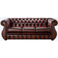 Product photograph of Chesterfield 3 Seater Antique Light Rust Leather Sofa Bespoke In Kimberley Style from Chesterfield Sofas