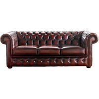 Product photograph of Chesterfield 3 Seater Antique Oxblood Red Leather Sofa Bespoke In Classic Style from Chesterfield Sofas