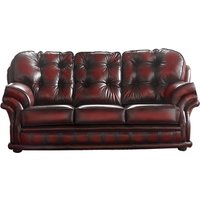 Product photograph of Chesterfield 3 Seater Antique Oxblood Red Leather Sofa Bespoke In Knightsbr Idge Style from Chesterfield Sofas