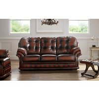 Product photograph of Chesterfield 3 Seater Antique Rust Leather Sofa Bespoke In Knightsbr Idge Style from Chesterfield Sofas