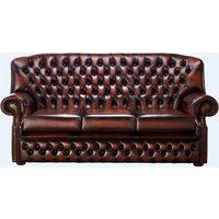 Product photograph of Chesterfield 3 Seater Antique Rust Leather Sofa Bespoke In Monks Style from Chesterfield Sofas