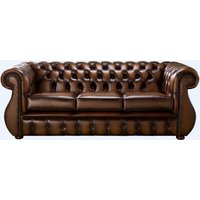 Product photograph of Chesterfield 3 Seater Antique Tan Real Leather Sofa Bespoke In Kimberley Style from Chesterfield Sofas
